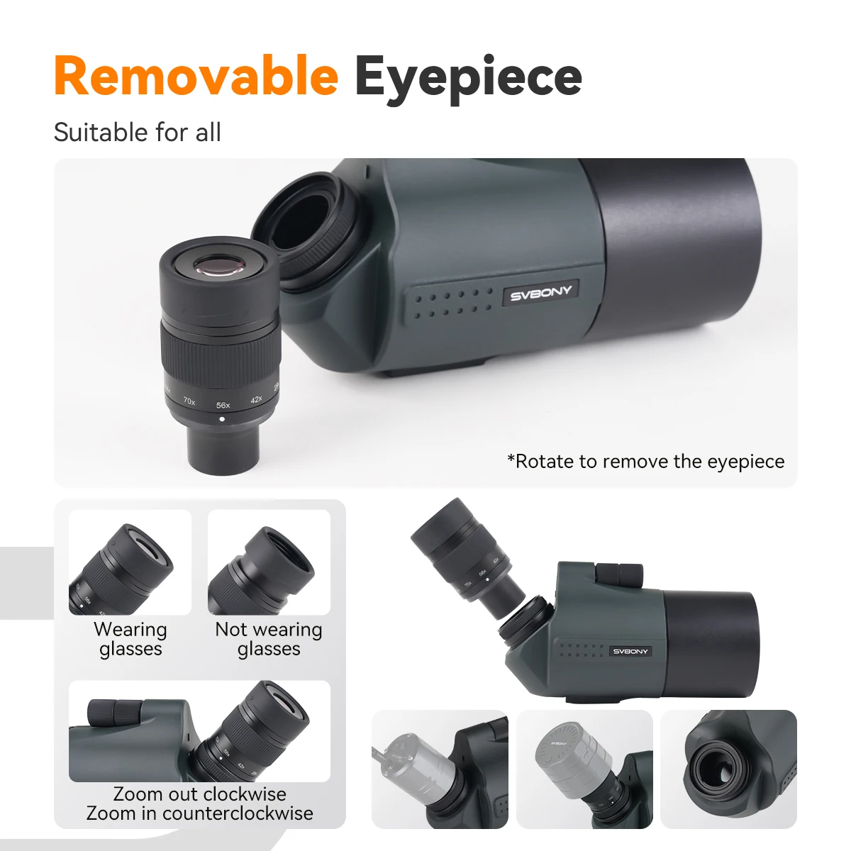 Svbony SV41Pro 28-84x80 Mak Spotting Scope FMC Waterproof Telescopes Camping Equipment for Bird Watching Daily Observation