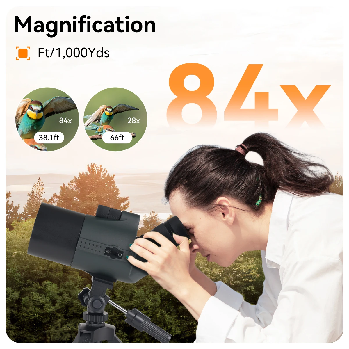 Svbony SV41Pro 28-84x80 Mak Spotting Scope FMC Waterproof Telescopes Camping Equipment for Bird Watching Daily Observation