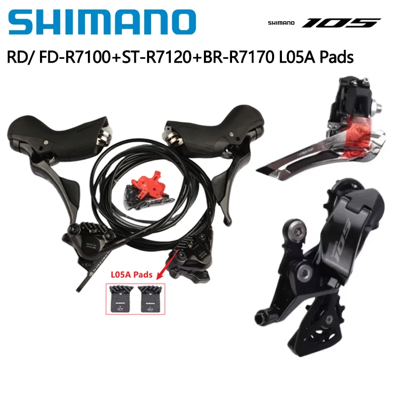 Shimano 105 R7120 R7170 2x12s Hydraulic Disc Brake Set R7120 Shifter R7170 Hydraulic Disc Brake R7100 Front Rear Derailleur Set