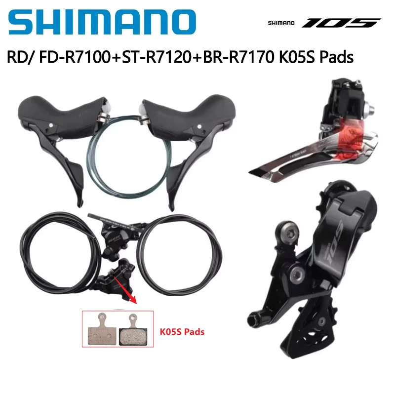 Shimano 105 R7120 R7170 2x12s Hydraulic Disc Brake Set R7120 Shifter R7170 Hydraulic Disc Brake R7100 Front Rear Derailleur Set