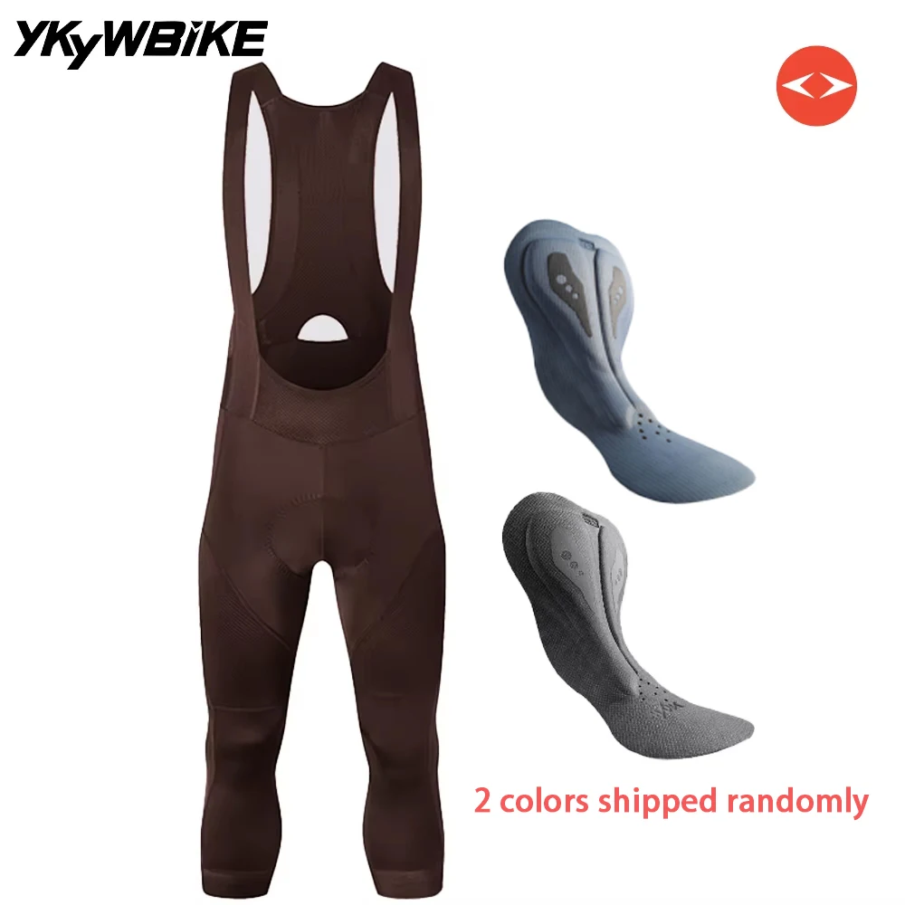 YKYW Men's Pro Team 3/4 Bib Shorts Cycling Tights Pants Sports Mtb Bike Clothing Man Bicycle Shorts 4 Hours Riding Padded