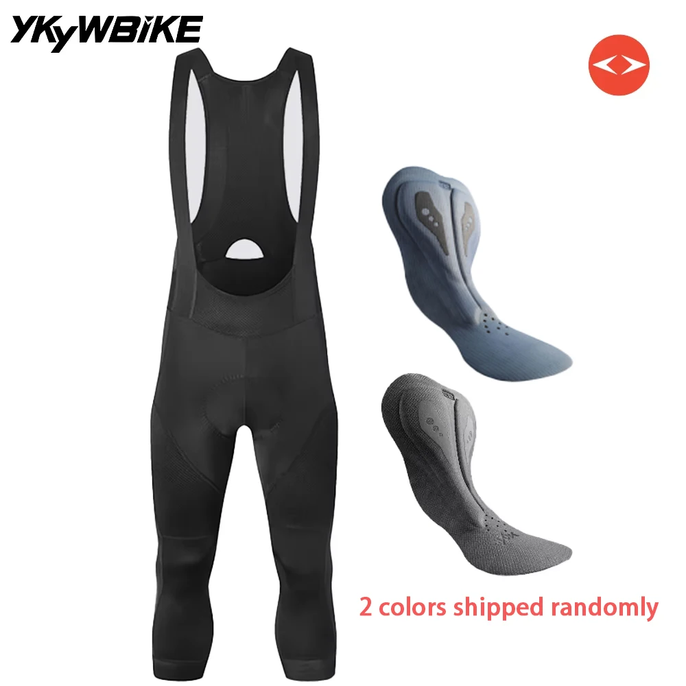 YKYW Men's Pro Team 3/4 Bib Shorts Cycling Tights Pants Sports Mtb Bike Clothing Man Bicycle Shorts 4 Hours Riding Padded