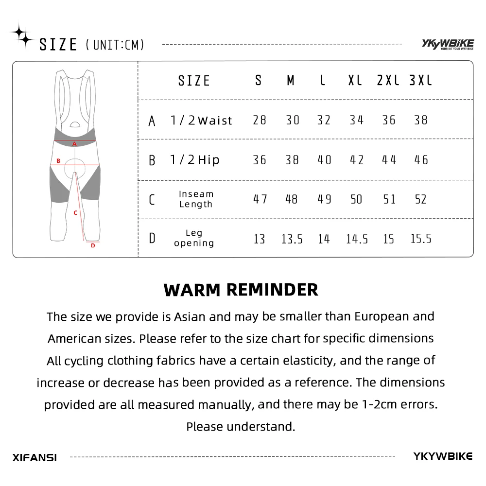 YKYW Men's Pro Team 3/4 Bib Shorts Cycling Tights Pants Sports Mtb Bike Clothing Man Bicycle Shorts 4 Hours Riding Padded