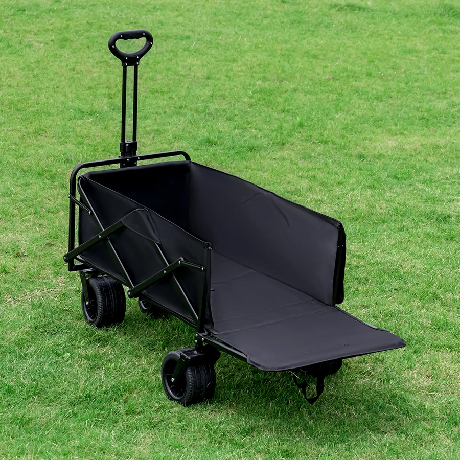 Extra Long Extender Outdoor Wagon Cart Large Capacity Utility Folding Cart Camping Picnic Trolley Beach Collapse Folding Cart