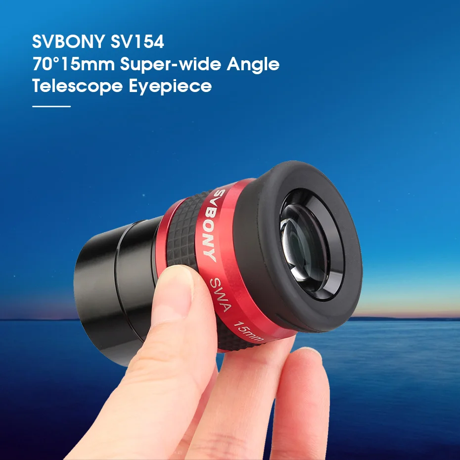 Svbony SV154 Telescope Eyepiece, 70° Wide Angle Eyepieces 15mm, 1.25 Inch FMC Achromatic Eyepiece for Telescope Accessories