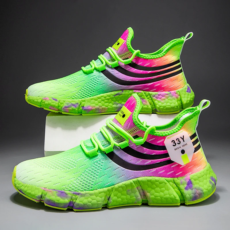 Lightweight Women Running Shoes New Colorful Female Sports Shoes Breathable Couple Casual Sneakers Flexible Fashion Men Tennis