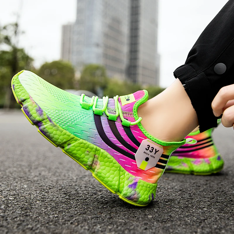 Lightweight Women Running Shoes New Colorful Female Sports Shoes Breathable Couple Casual Sneakers Flexible Fashion Men Tennis