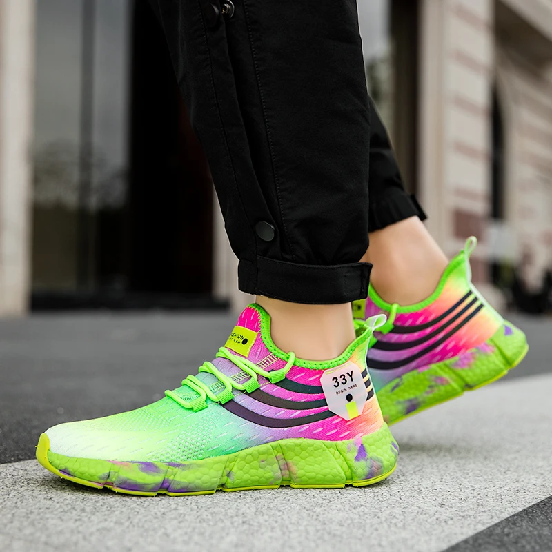 Lightweight Women Running Shoes New Colorful Female Sports Shoes Breathable Couple Casual Sneakers Flexible Fashion Men Tennis