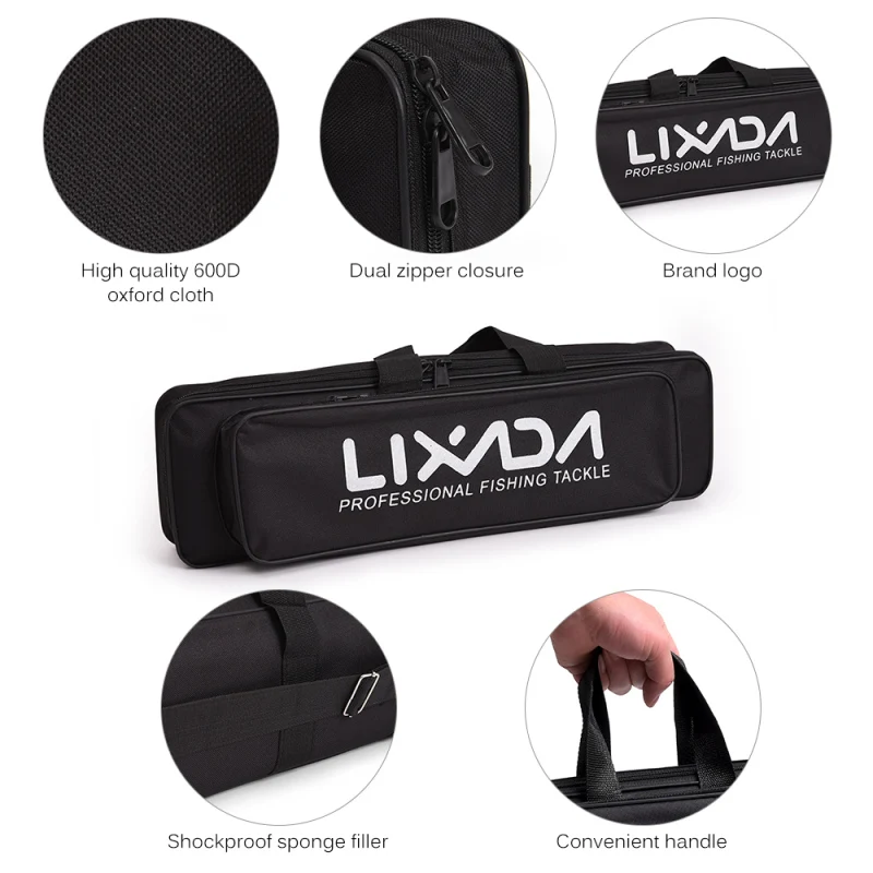 Lixada Telescopic Fishing Rod and Reel Combo Full Kit Carbon Fiber Fishing Rod Pole + Spinning Fishing Reel + Fishing Tackle Set
