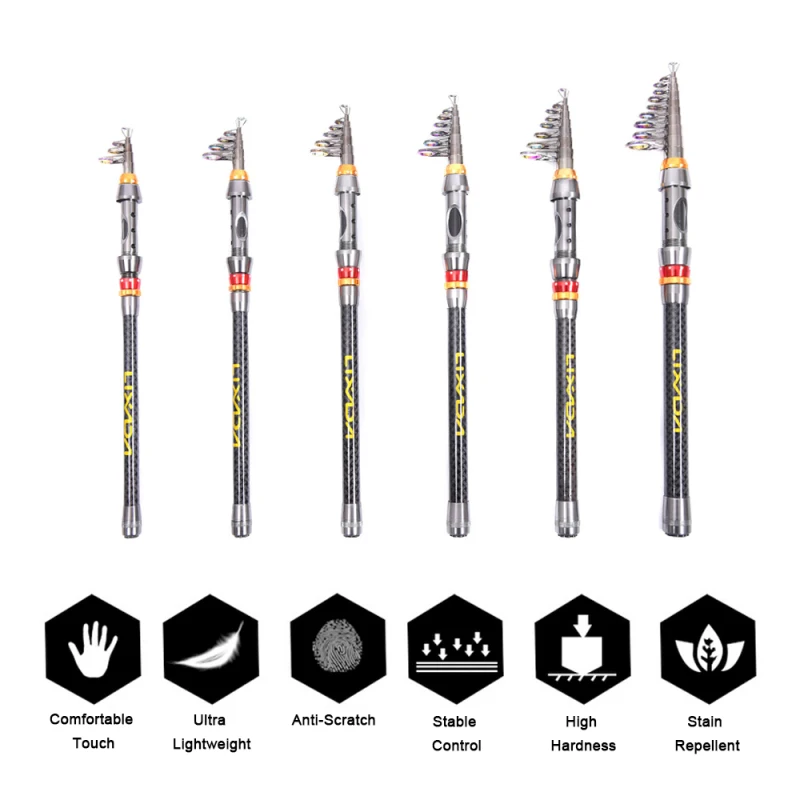 Lixada Telescopic Fishing Rod and Reel Combo Full Kit Carbon Fiber Fishing Rod Pole + Spinning Fishing Reel + Fishing Tackle Set