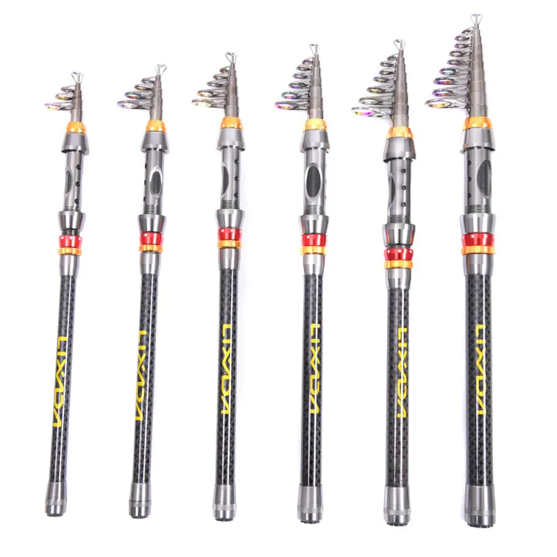Lixada Telescopic Fishing Rod and Reel Combo Full Kit Carbon Fiber Fishing Rod Pole + Spinning Fishing Reel + Fishing Tackle Set