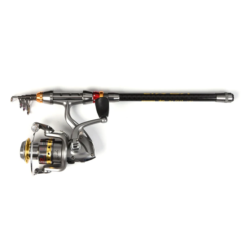 Lixada Telescopic Fishing Rod and Reel Combo Full Kit Carbon Fiber Fishing Rod Pole + Spinning Fishing Reel + Fishing Tackle Set