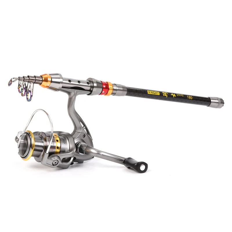 Lixada Telescopic Fishing Rod and Reel Combo Full Kit Carbon Fiber Fishing Rod Pole + Spinning Fishing Reel + Fishing Tackle Set
