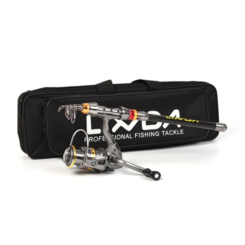 Lixada Telescopic Fishing Rod and Reel Combo Full Kit Carbon Fiber Fishing Rod Pole + Spinning Fishing Reel + Fishing Tackle Set