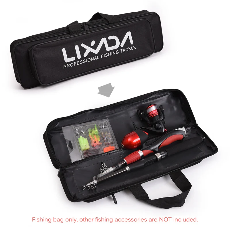 Lixada Telescopic Fishing Rod and Reel Combo Full Kit Carbon Fiber Fishing Rod Pole + Spinning Fishing Reel + Fishing Tackle Set
