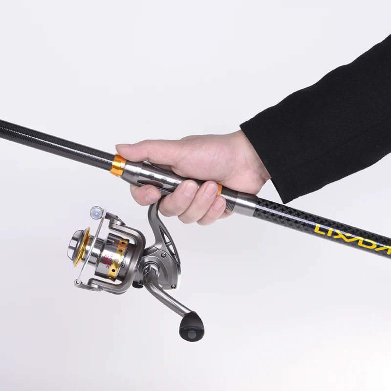 Lixada Telescopic Fishing Rod and Reel Combo Full Kit Carbon Fiber Fishing Rod Pole + Spinning Fishing Reel + Fishing Tackle Set