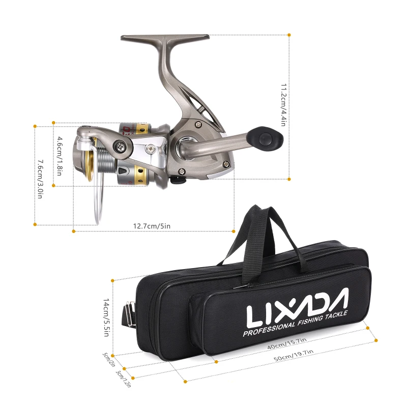 Lixada Telescopic Fishing Rod and Reel Combo Full Kit Carbon Fiber Fishing Rod Pole + Spinning Fishing Reel + Fishing Tackle Set