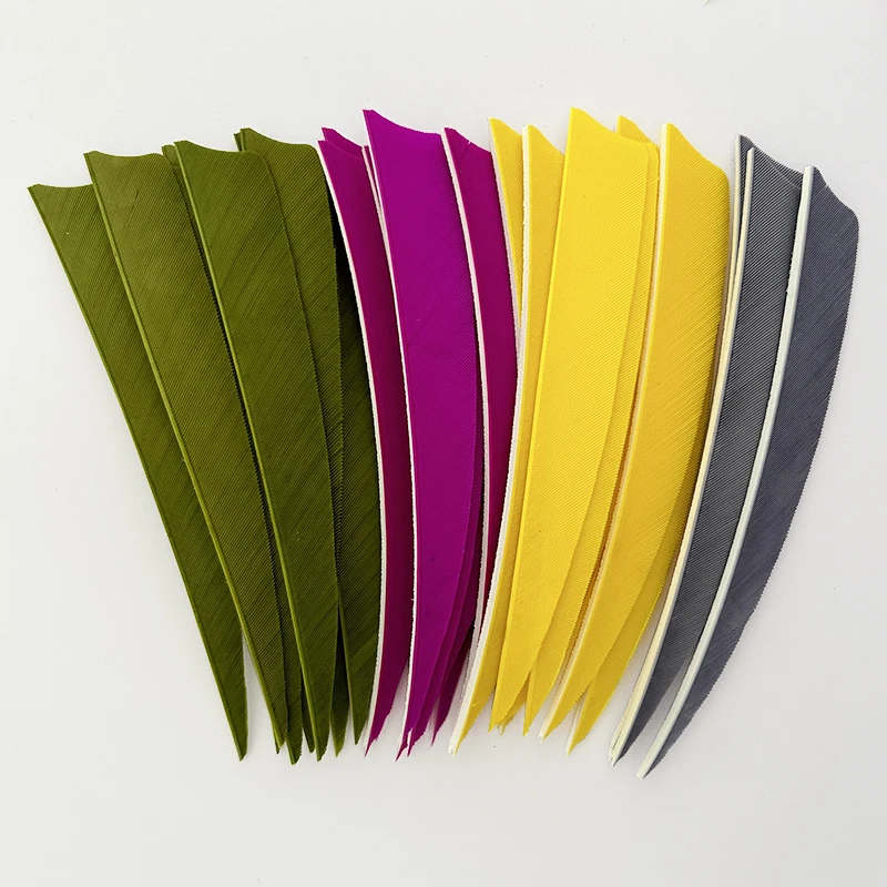 IBOUNFOX 100Pcs Archery Arrow 5 Inch Real Feathers Fletching Right/ Left Wing Shild Cut for DIY Hunting Shooting Shafts