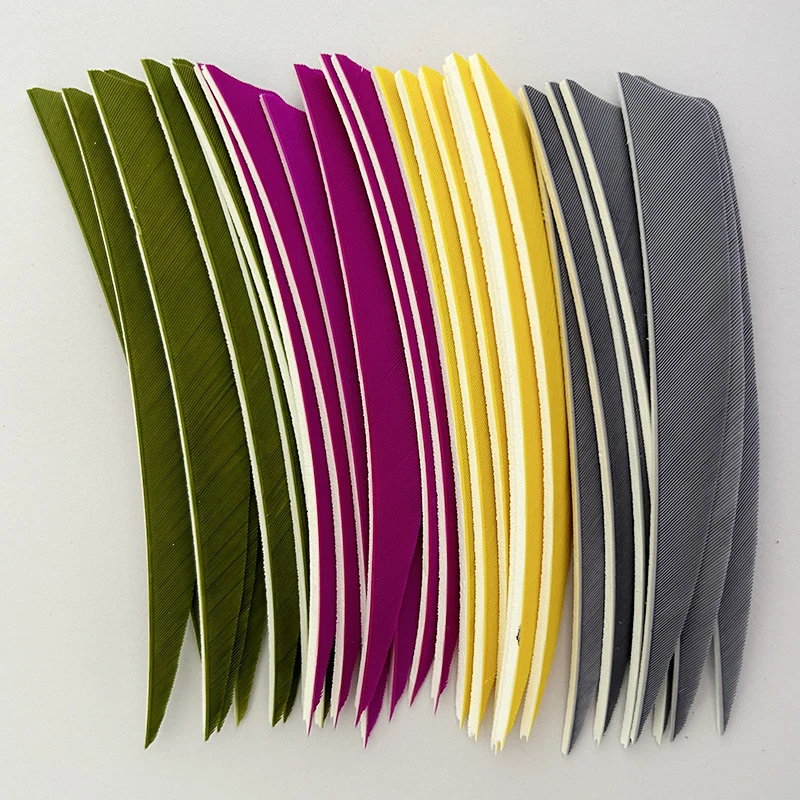 IBOUNFOX 100Pcs Archery Arrow 5 Inch Real Feathers Fletching Right/ Left Wing Shild Cut for DIY Hunting Shooting Shafts
