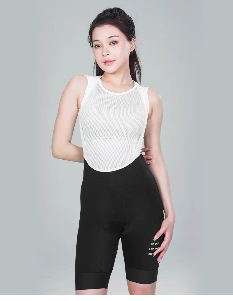 INBIKE Women's Cycling Bib Shorts High Waist Bicycle Pants 3D Padded Slim Fit Biking Clothing MTB Road Bike Pants with Pockets
