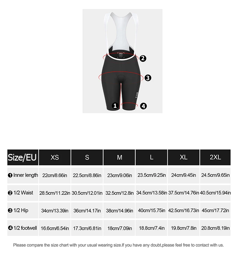INBIKE Women's Cycling Bib Shorts High Waist Bicycle Pants 3D Padded Slim Fit Biking Clothing MTB Road Bike Pants with Pockets