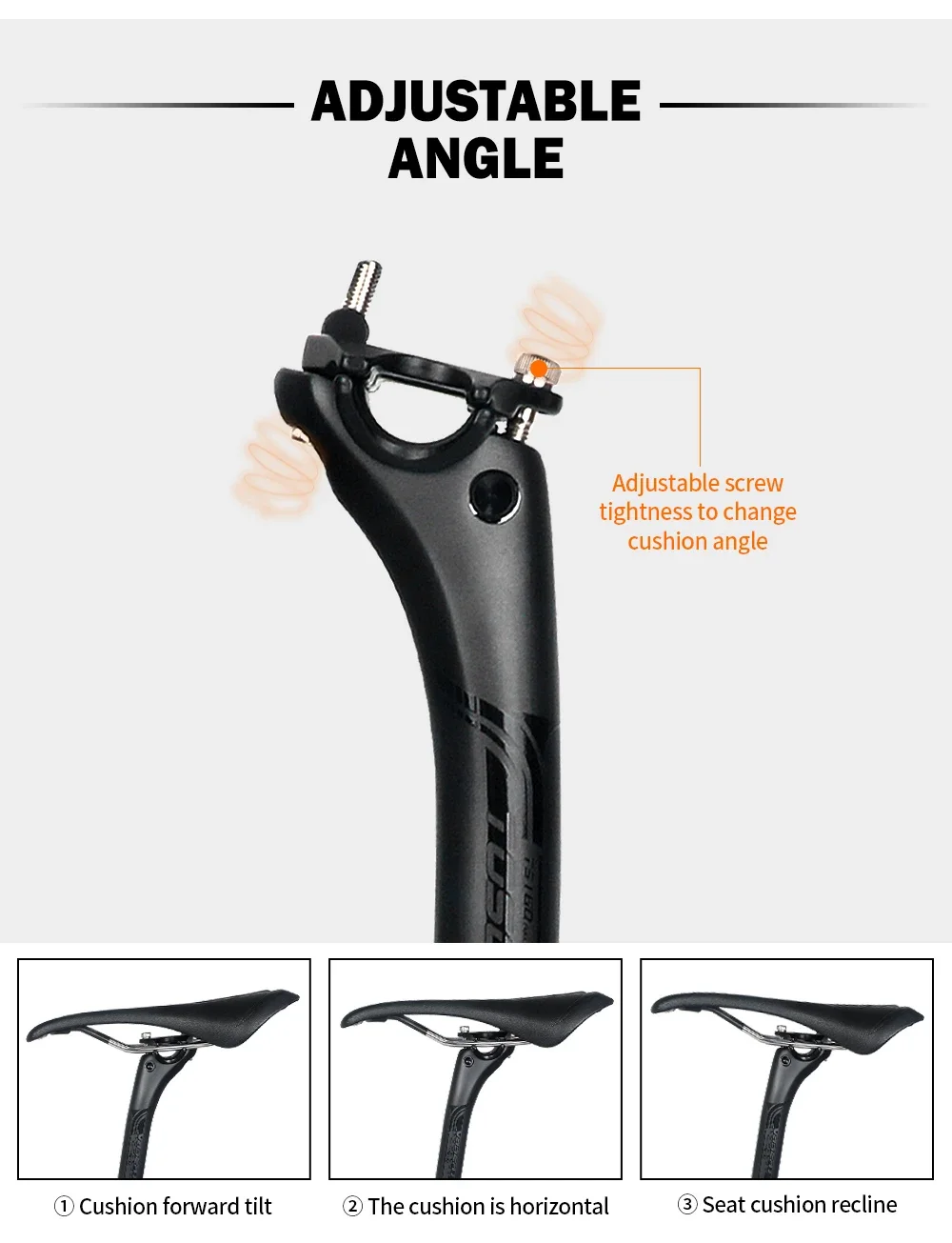 TOSEEK Ultralight Carbon Seatpost 27.2/30.8/31.6mm Matte Black MTB/Road Bike Seat Post Length 350/400mm Seat Tube
