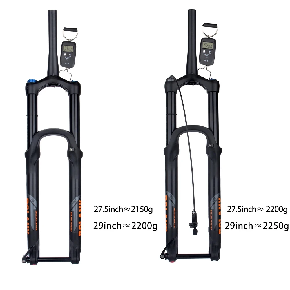 Bolany Bike Fork 27.5 29 Inch Pneumatic Shock Absorber Damping BOOST Barrel Shaft Magnesium Alloy 175mm 160mm Travel Disc Fork
