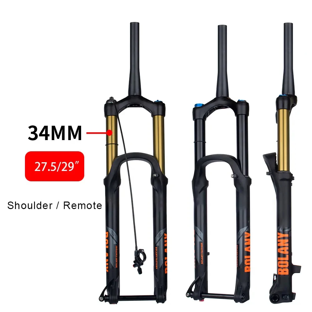 Bolany Bike Fork 27.5 29 Inch Pneumatic Shock Absorber Damping BOOST Barrel Shaft Magnesium Alloy 175mm 160mm Travel Disc Fork
