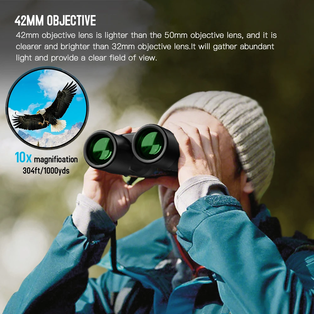 10x42 Digital Binoculars Adults Kids Auto Focus Binoculars Waterproof Folding Telescope for Bird Watching Sightseeing Wildlife
