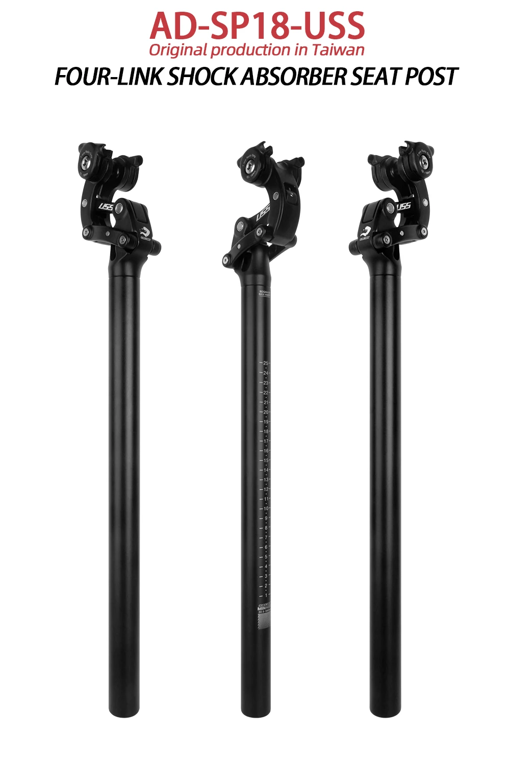 Safort Folding Bike Suspension Seatpot 580mm Small Wheel Ebike Damping Seat Tube E-bike Seatpost 30.9 31.6 33.9 34.9mm