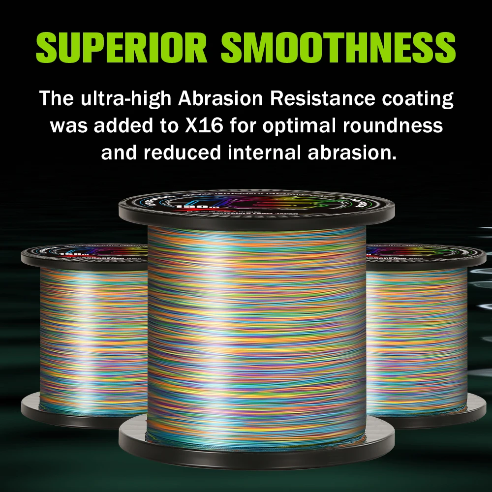 ZUKIBO 16 Strands Braided PE Fishing Line 16X Multifilament 300M 500M 1000M 100M Carp Japan Wire Fly Sea Saltwater Accessories