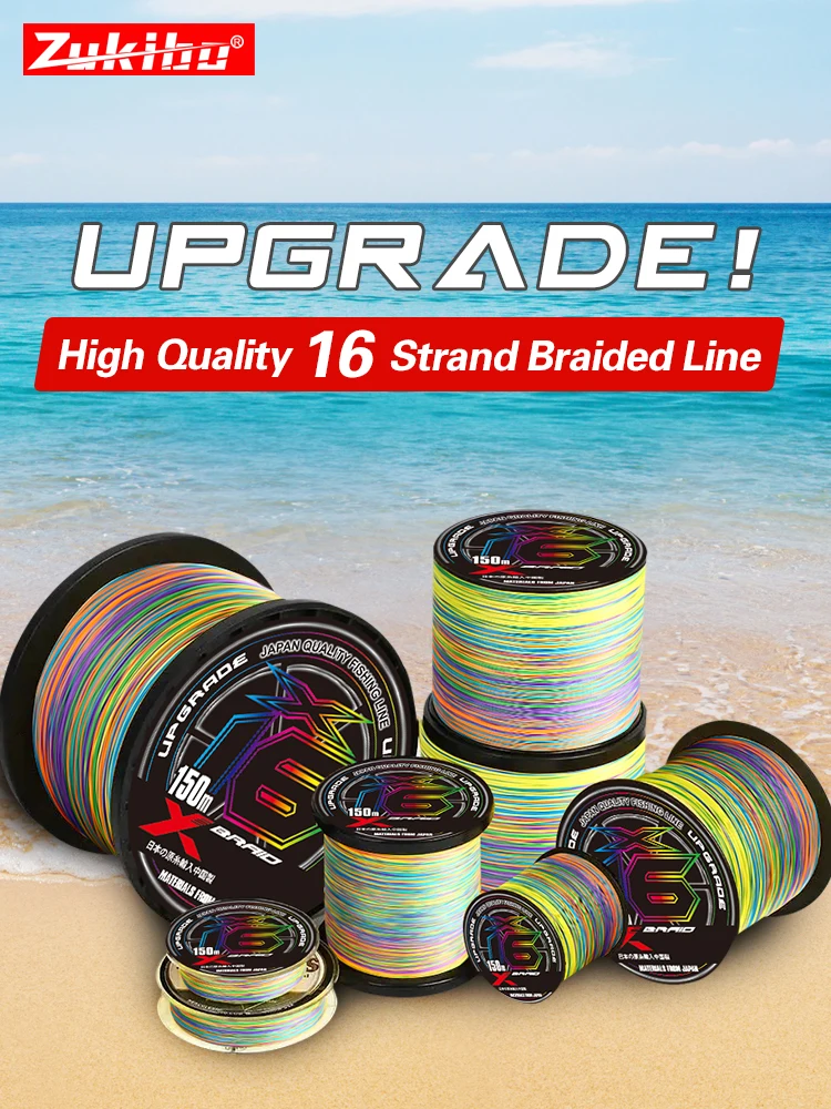ZUKIBO 16 Strands Braided PE Fishing Line 16X Multifilament 300M 500M 1000M 100M Carp Japan Wire Fly Sea Saltwater Accessories