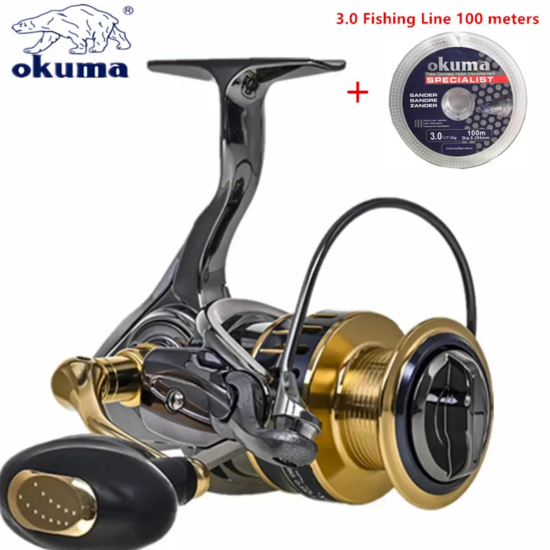 Okuma Baoxiong Rotary Reel 18KG Resistance 13+1 Ball Bearing Sea Fishing Spinning Wheel Type Metal Wire Cup Sub Fish Wire Wheel