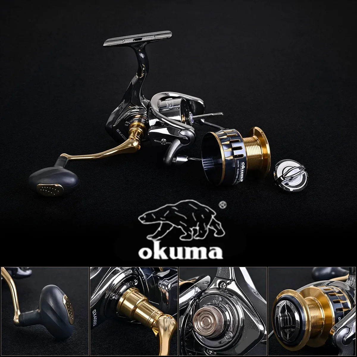 Okuma Baoxiong Rotary Reel 18KG Resistance 13+1 Ball Bearing Sea Fishing Spinning Wheel Type Metal Wire Cup Sub Fish Wire Wheel