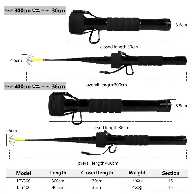 Squid Gaff Anchor Hook Carbon Preventive Retractable Six Hooks Corrosion Squid Hook Fishing Gaff Cuttlefish Bar Tip Hook