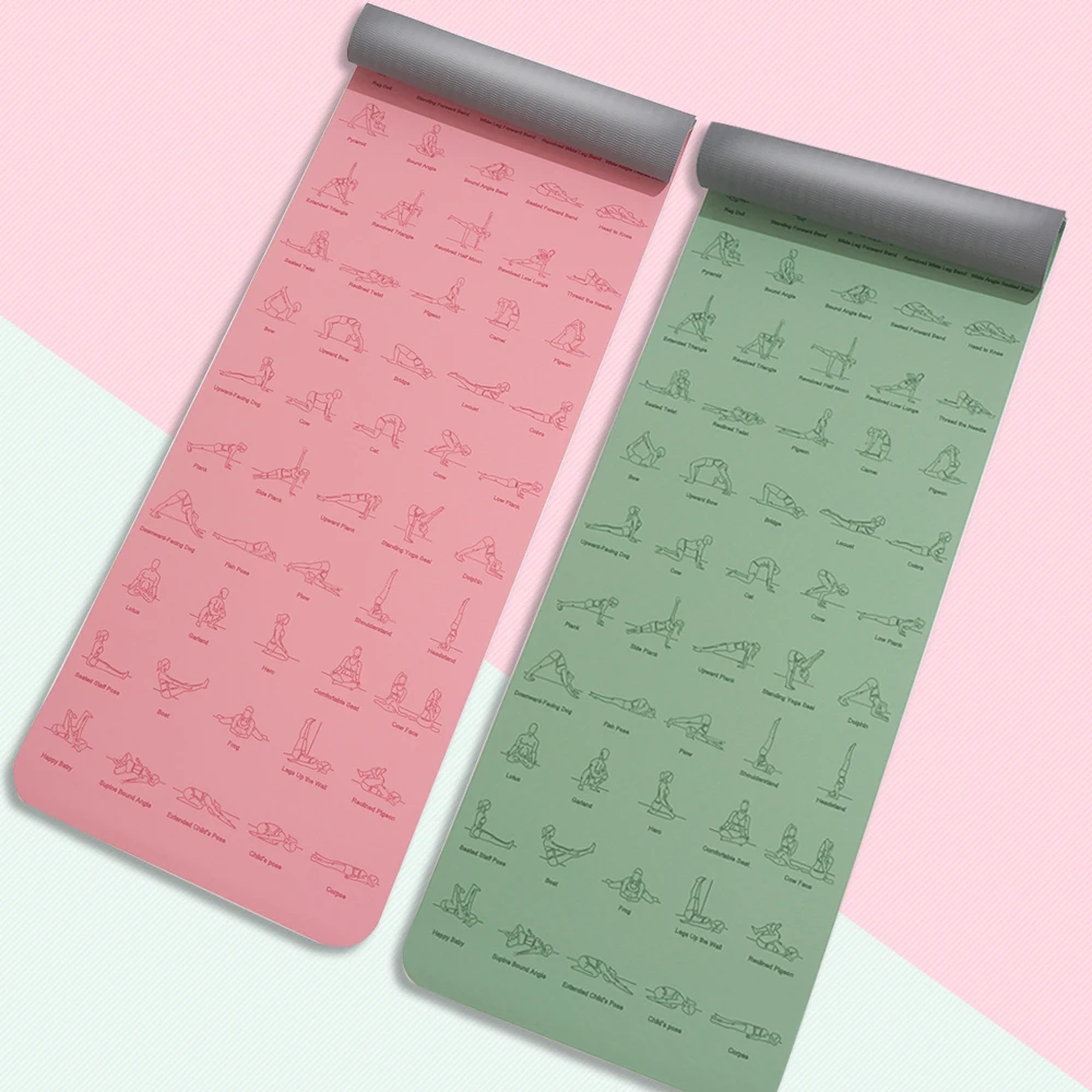 TPE Yoga Mat Non Slip With Patter 183*57cm 6mm Eco-friendly Hight-densit Gymnastics Mat Suitable for Mats Yoga And Pilates Sport