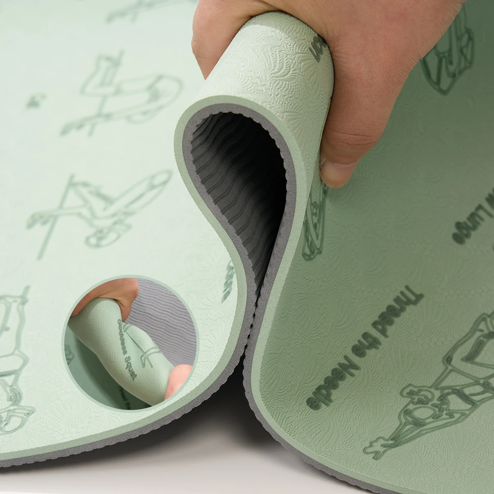 TPE Yoga Mat Non Slip With Patter 183*57cm 6mm Eco-friendly Hight-densit Gymnastics Mat Suitable for Mats Yoga And Pilates Sport