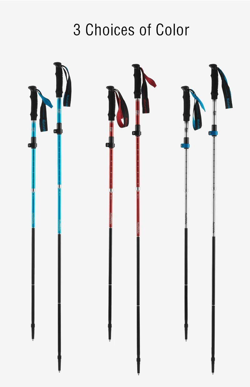 Naturehike ST09 Trekking Poles Nordic Walking Poles Aluminum Trekking Sticks Foldable Hiking Pole Telescopic stick Walking stick