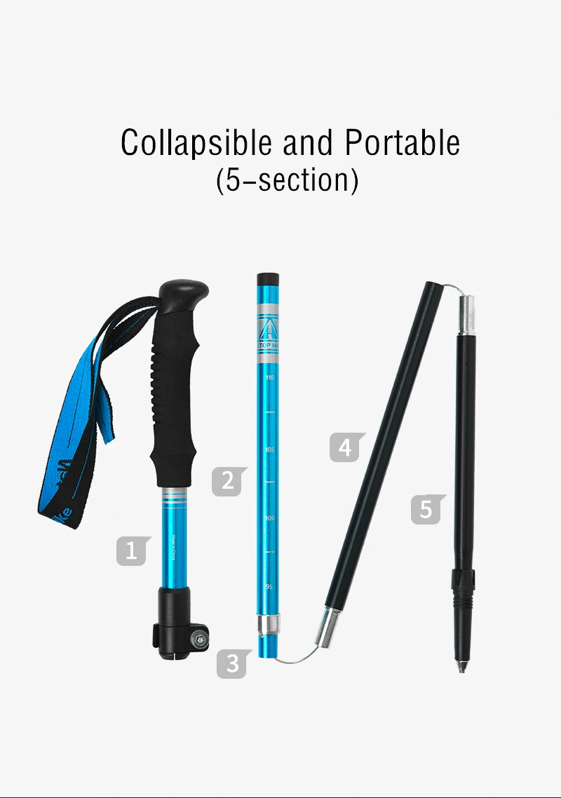 Naturehike ST09 Trekking Poles Nordic Walking Poles Aluminum Trekking Sticks Foldable Hiking Pole Telescopic stick Walking stick