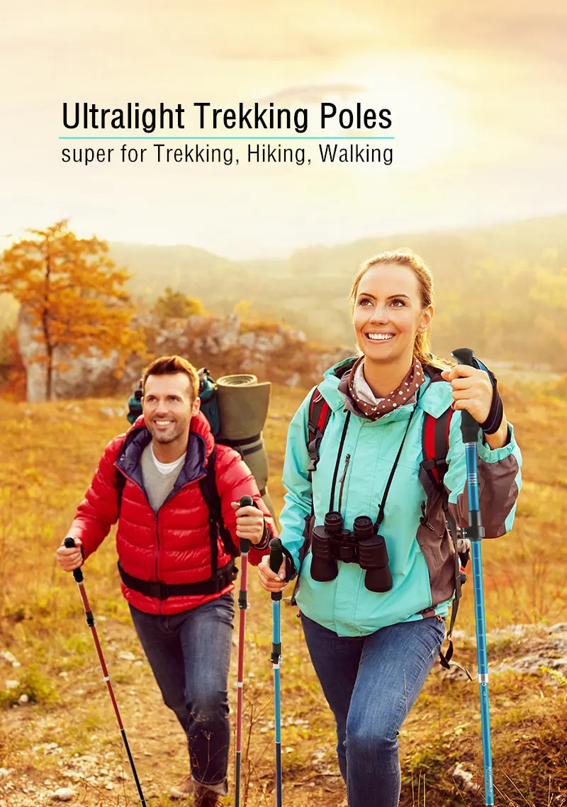 Naturehike ST09 Trekking Poles Nordic Walking Poles Aluminum Trekking Sticks Foldable Hiking Pole Telescopic stick Walking stick