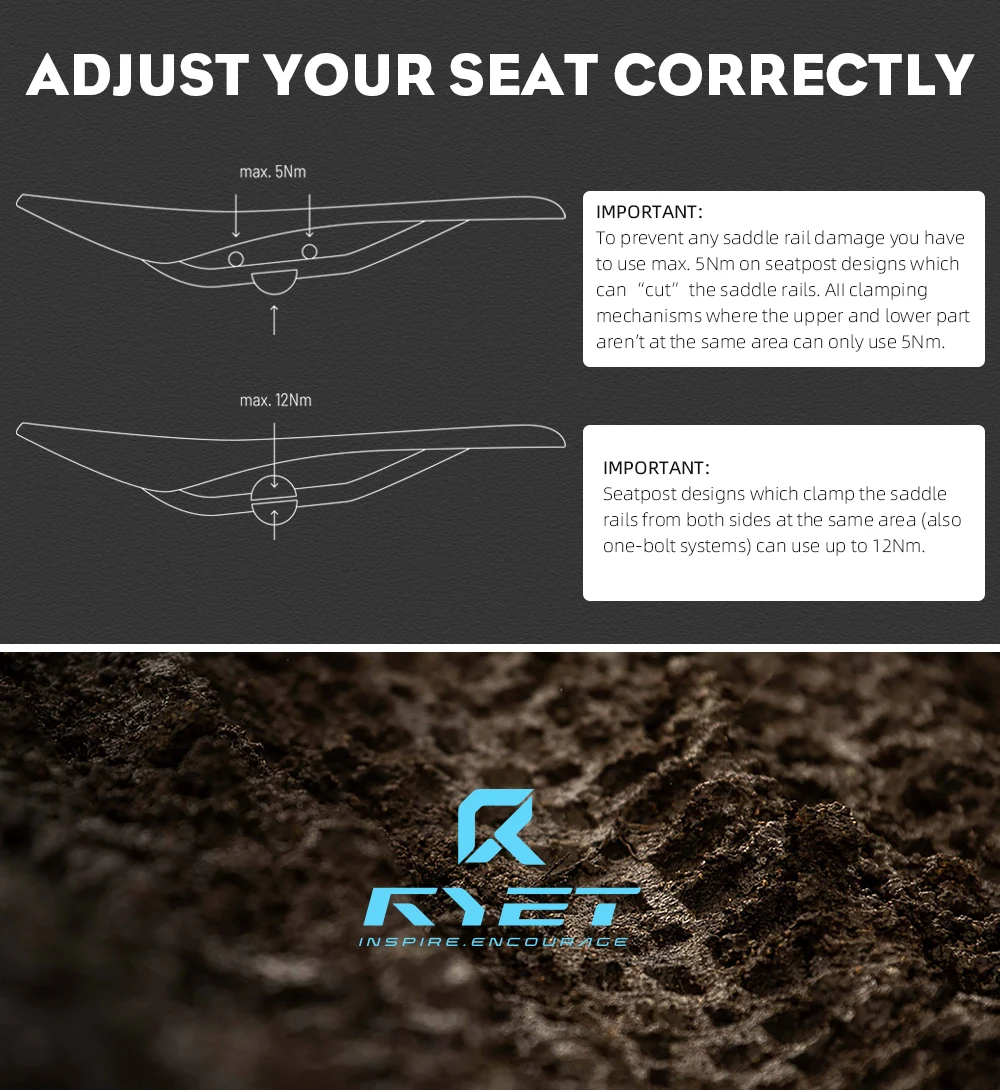 RYET Full Carbon 3D Printed Bike Saddle 250mm*140MM 115g 7*9mm Carbon 3D Printed Bicycle Seat MTB Gravel Road Saddle Bike Parts