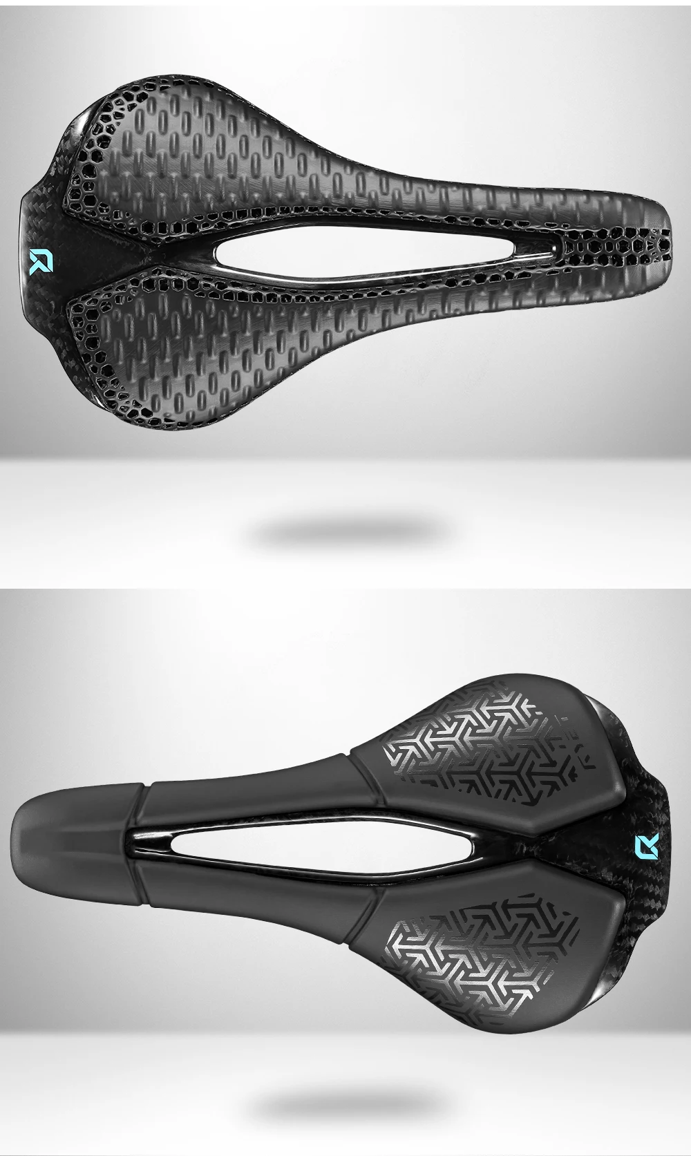 RYET Full Carbon 3D Printed Bike Saddle 250mm*140MM 115g 7*9mm Carbon 3D Printed Bicycle Seat MTB Gravel Road Saddle Bike Parts
