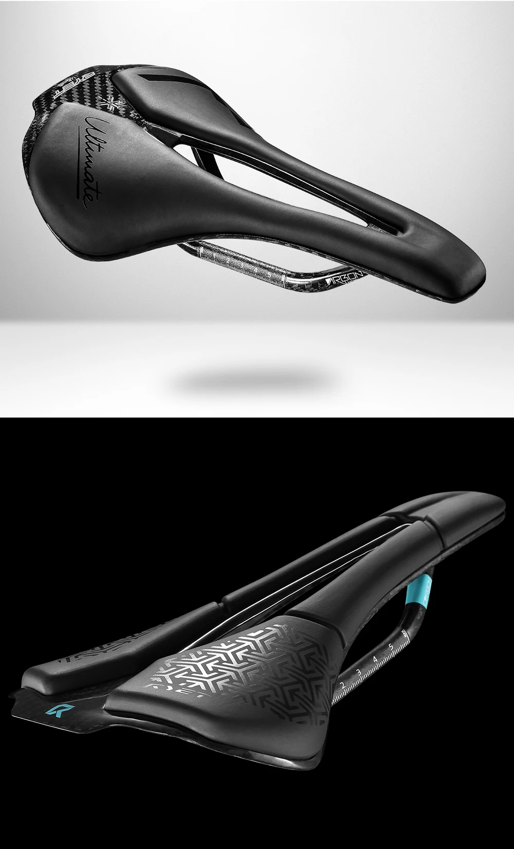 RYET Full Carbon 3D Printed Bike Saddle 250mm*140MM 115g 7*9mm Carbon 3D Printed Bicycle Seat MTB Gravel Road Saddle Bike Parts