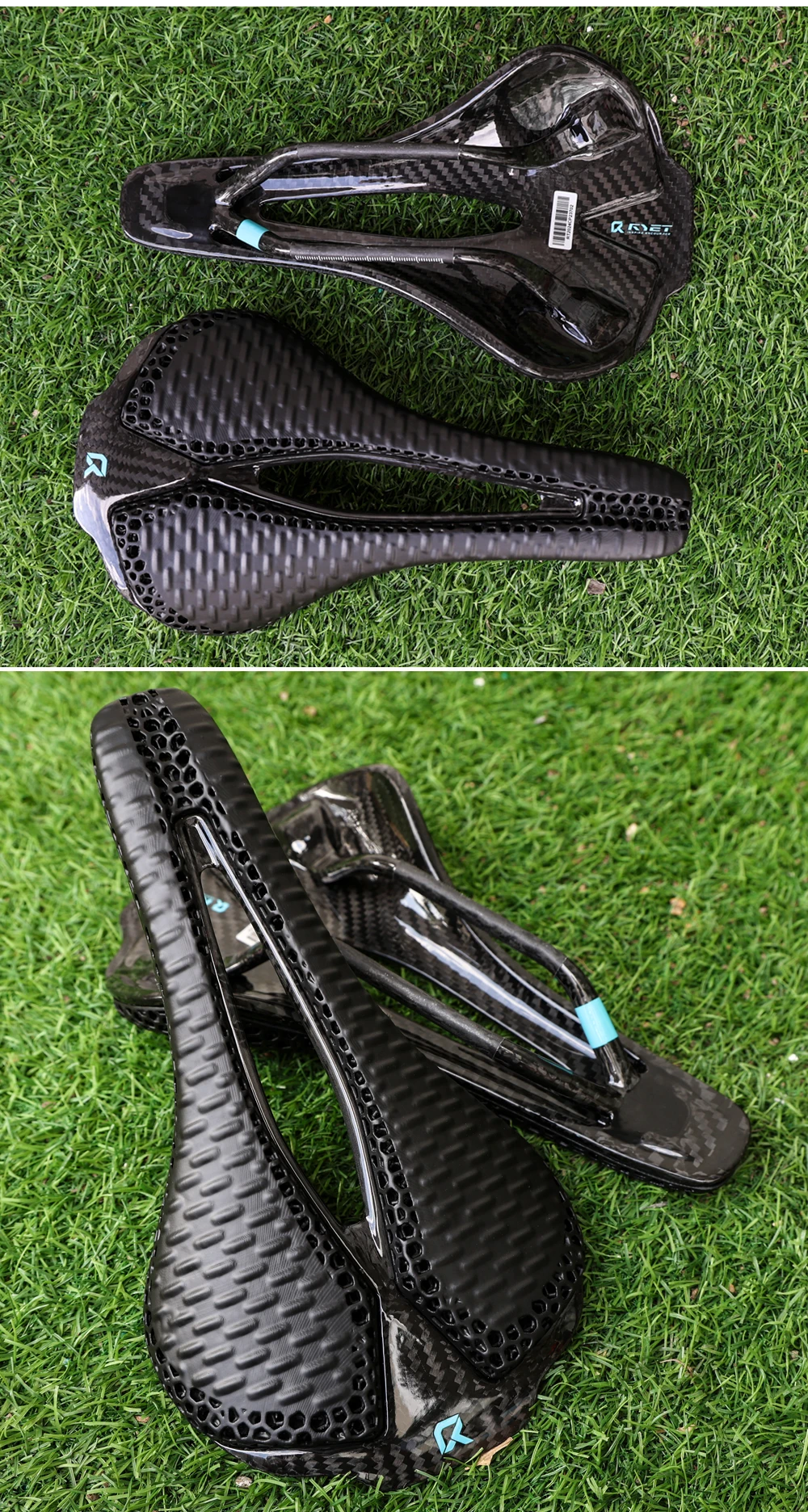 RYET Full Carbon 3D Printed Bike Saddle 250mm*140MM 115g 7*9mm Carbon 3D Printed Bicycle Seat MTB Gravel Road Saddle Bike Parts