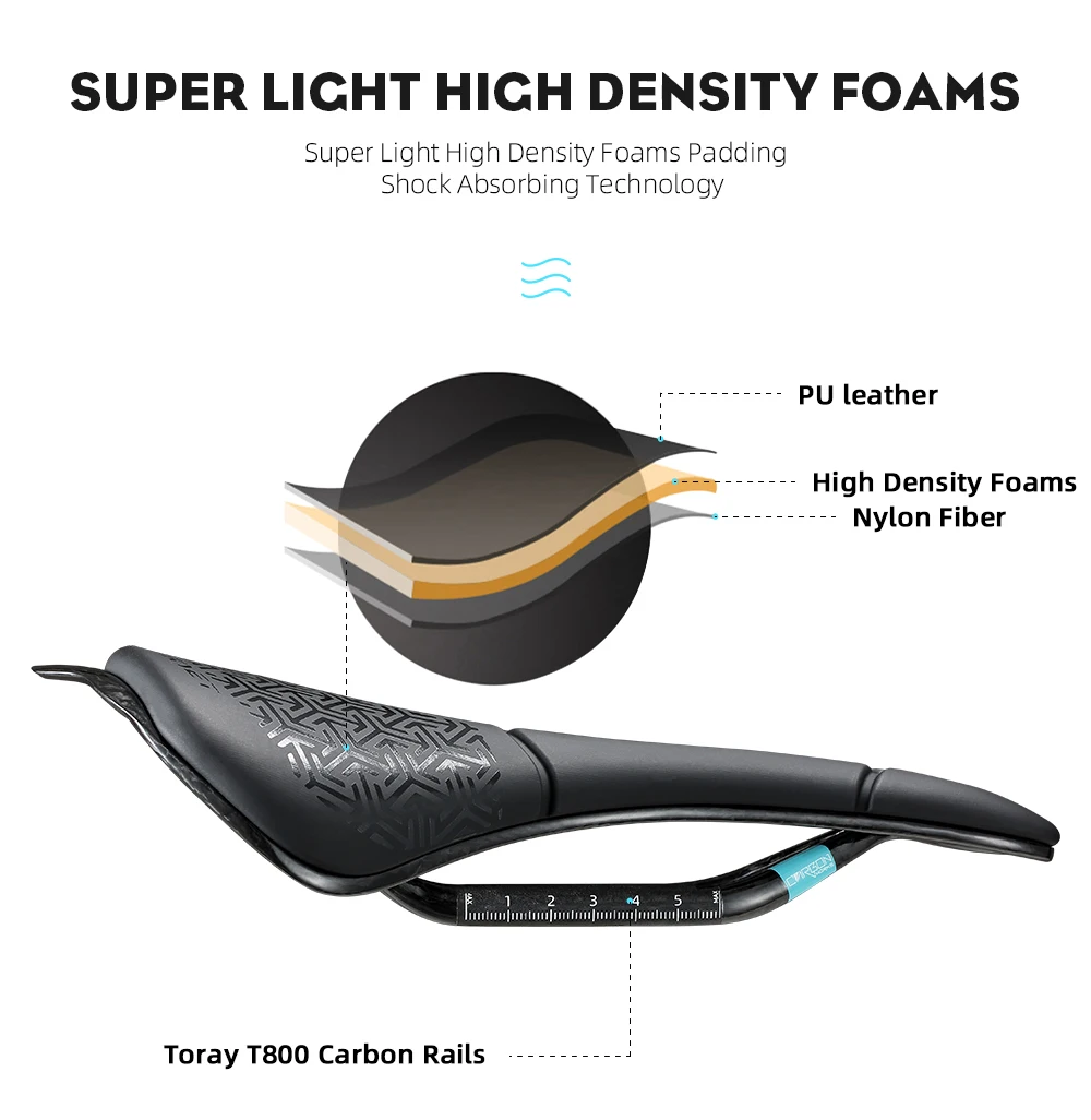 RYET Full Carbon 3D Printed Bike Saddle 250mm*140MM 115g 7*9mm Carbon 3D Printed Bicycle Seat MTB Gravel Road Saddle Bike Parts
