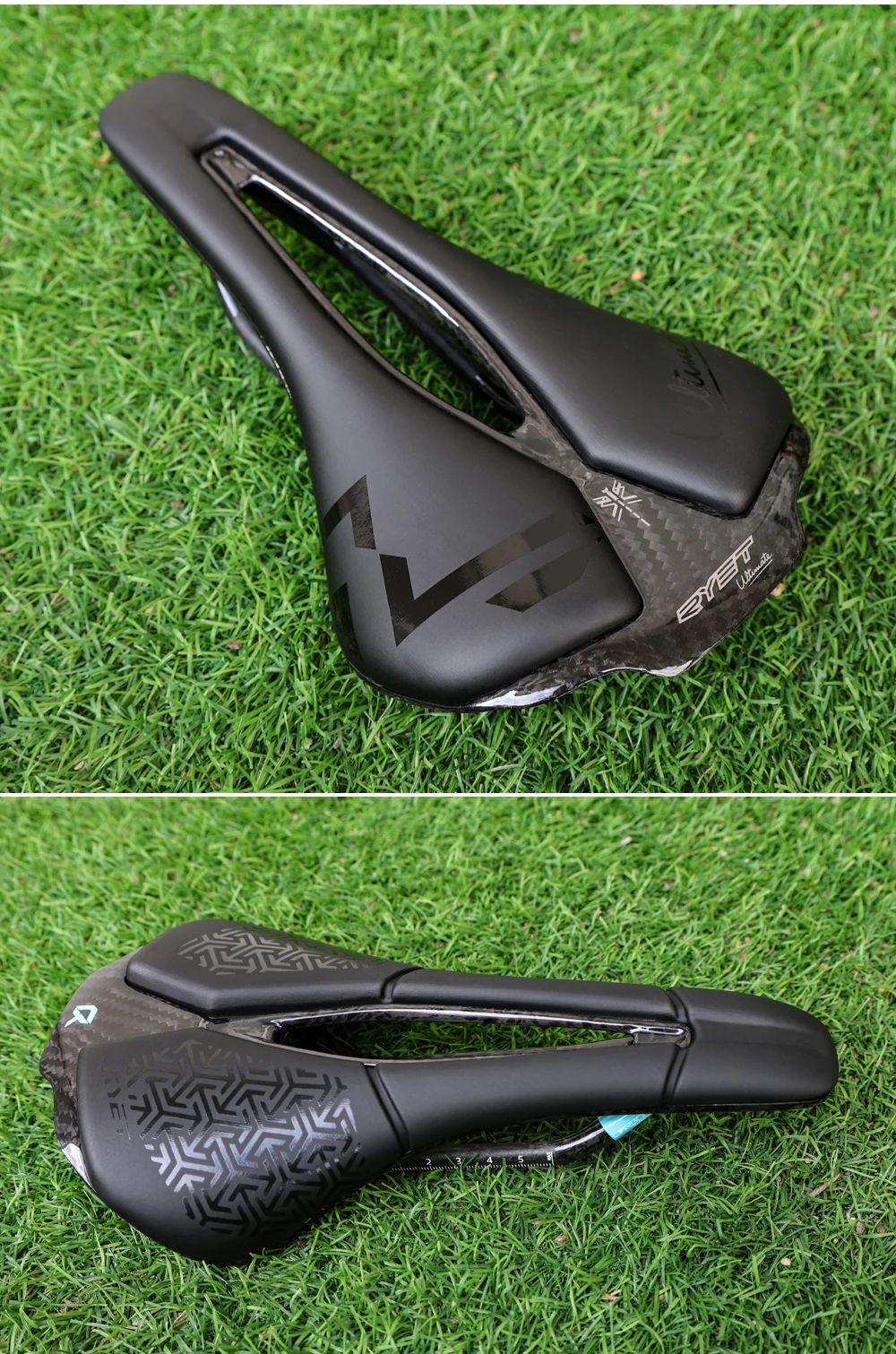 RYET Full Carbon 3D Printed Bike Saddle 250mm*140MM 115g 7*9mm Carbon 3D Printed Bicycle Seat MTB Gravel Road Saddle Bike Parts