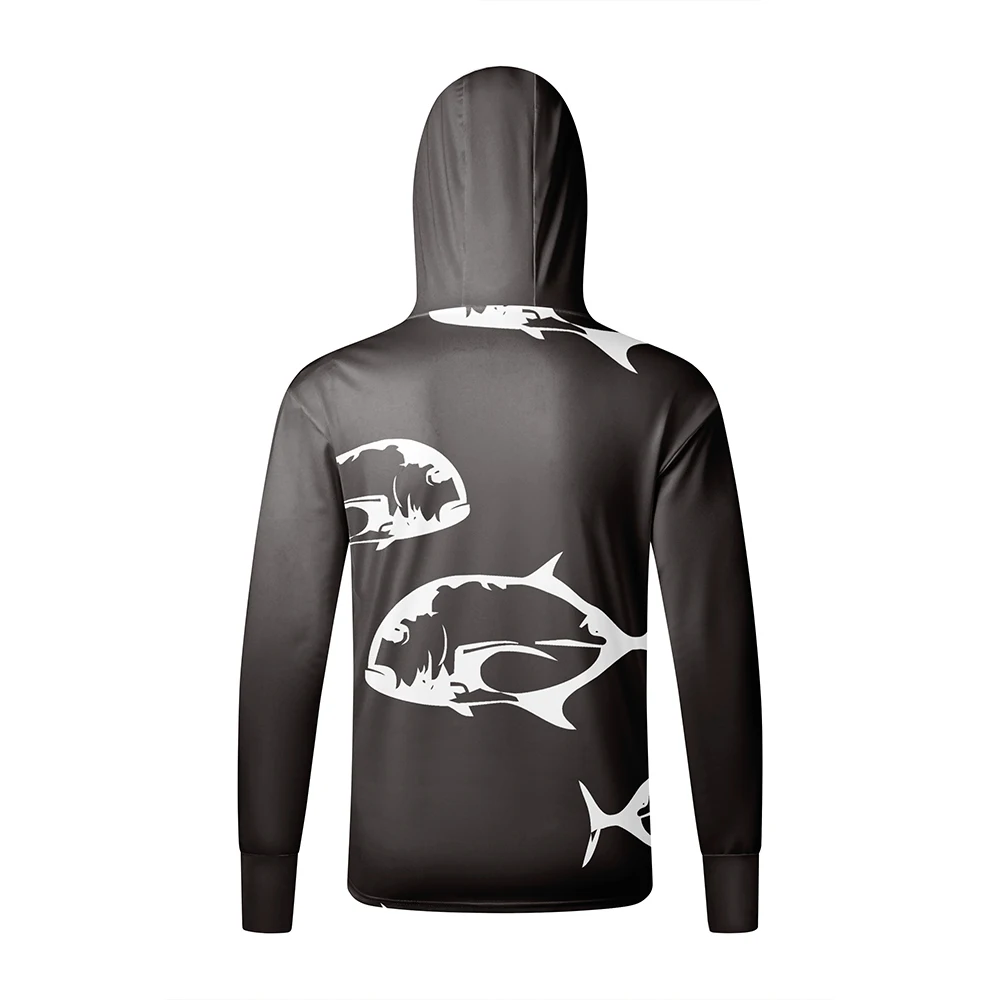 Fishing Shirts Long Sleeve Hoodie UPF 50+ T-shirt Tops Sun Protection Jersey Men's Face Mask Fishing Clothes