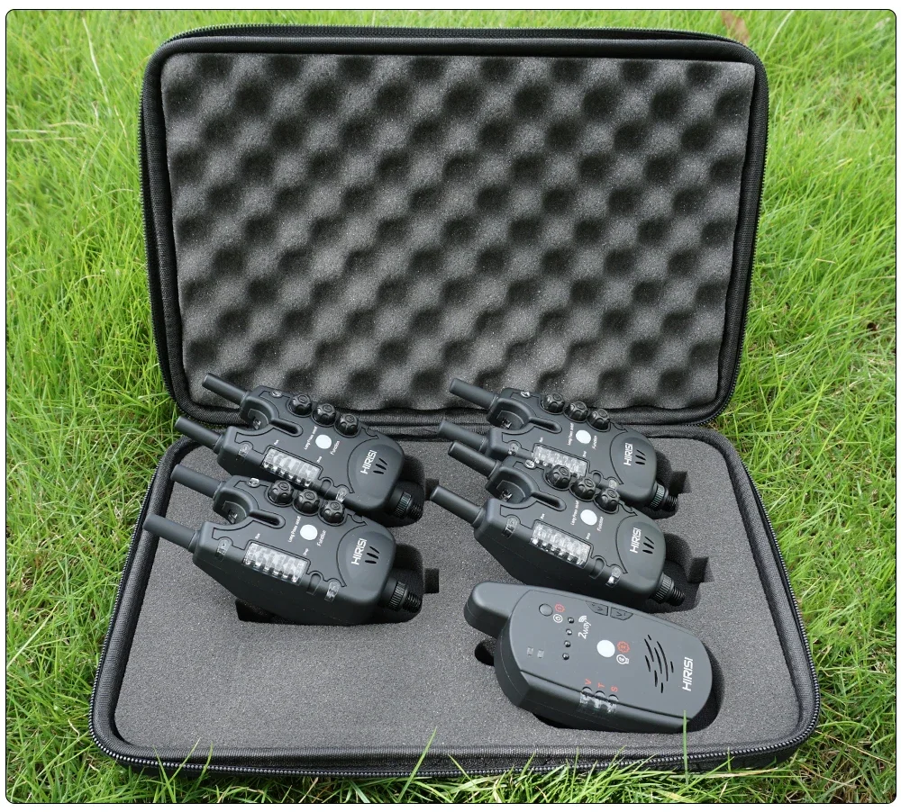 Hirisi S8 Carp Fishing Alarm 1+4 Set Waterproof Bite Alarm 2 Way Remote Control Bite Indicator Fishing Accessories