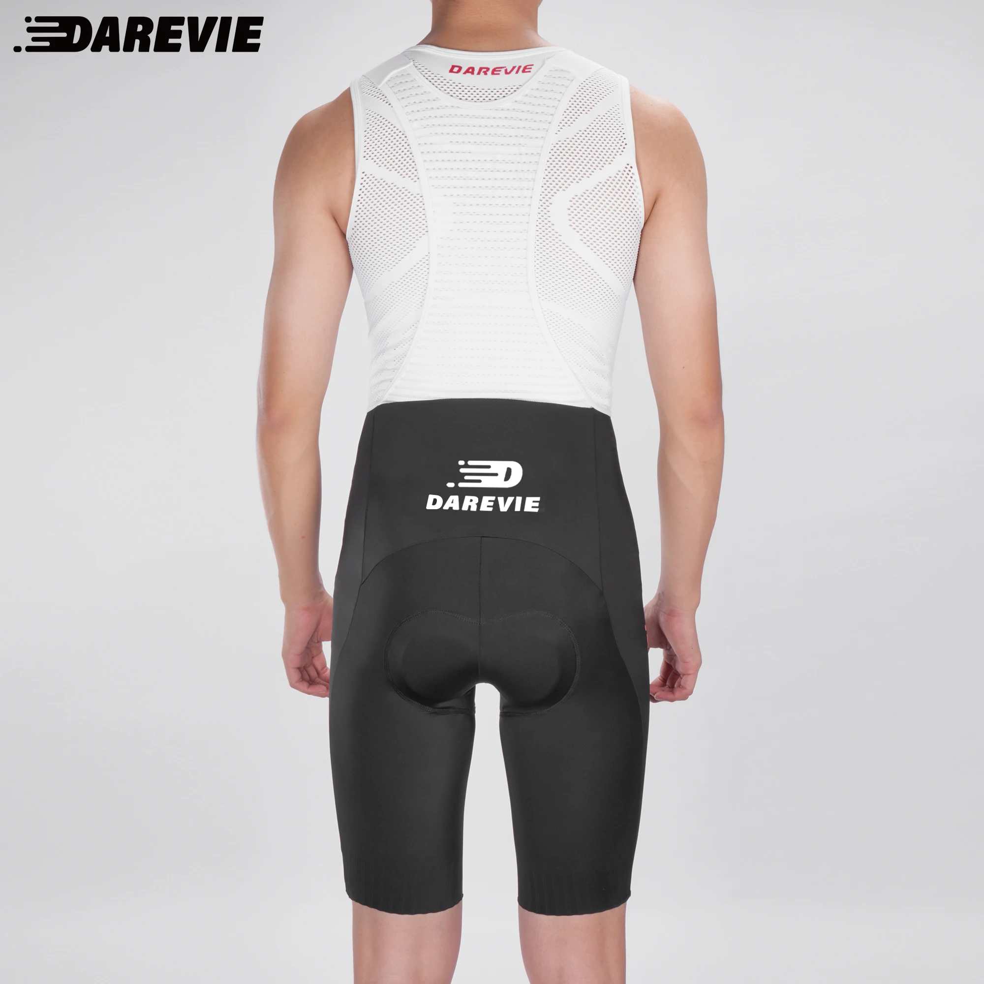 DAREVIE Cycling Bib Shorts Training Level 80Kg/m³ Pad Men's Cycling Shorts Anti Slip 4-Way Stretch Quick-Dry Cycling Shorts