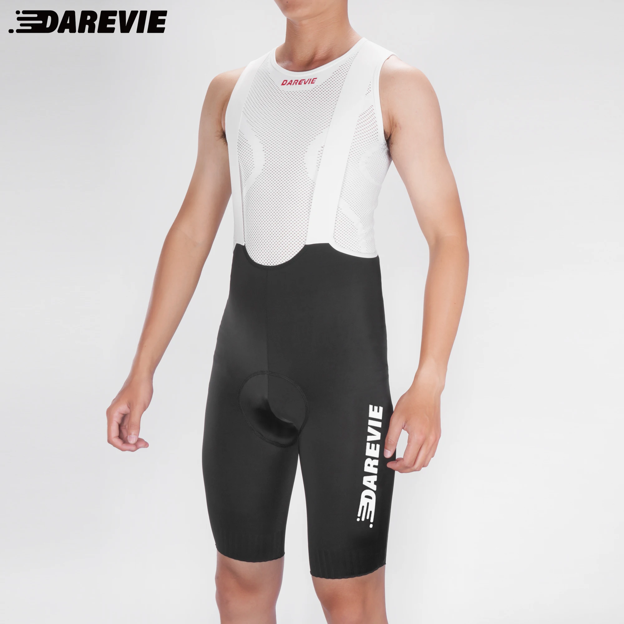 DAREVIE Cycling Bib Shorts Training Level 80Kg/m³ Pad Men's Cycling Shorts Anti Slip 4-Way Stretch Quick-Dry Cycling Shorts